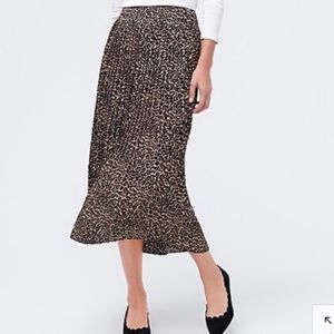 J.Crew - Pleated Midi Skirt Animal Print